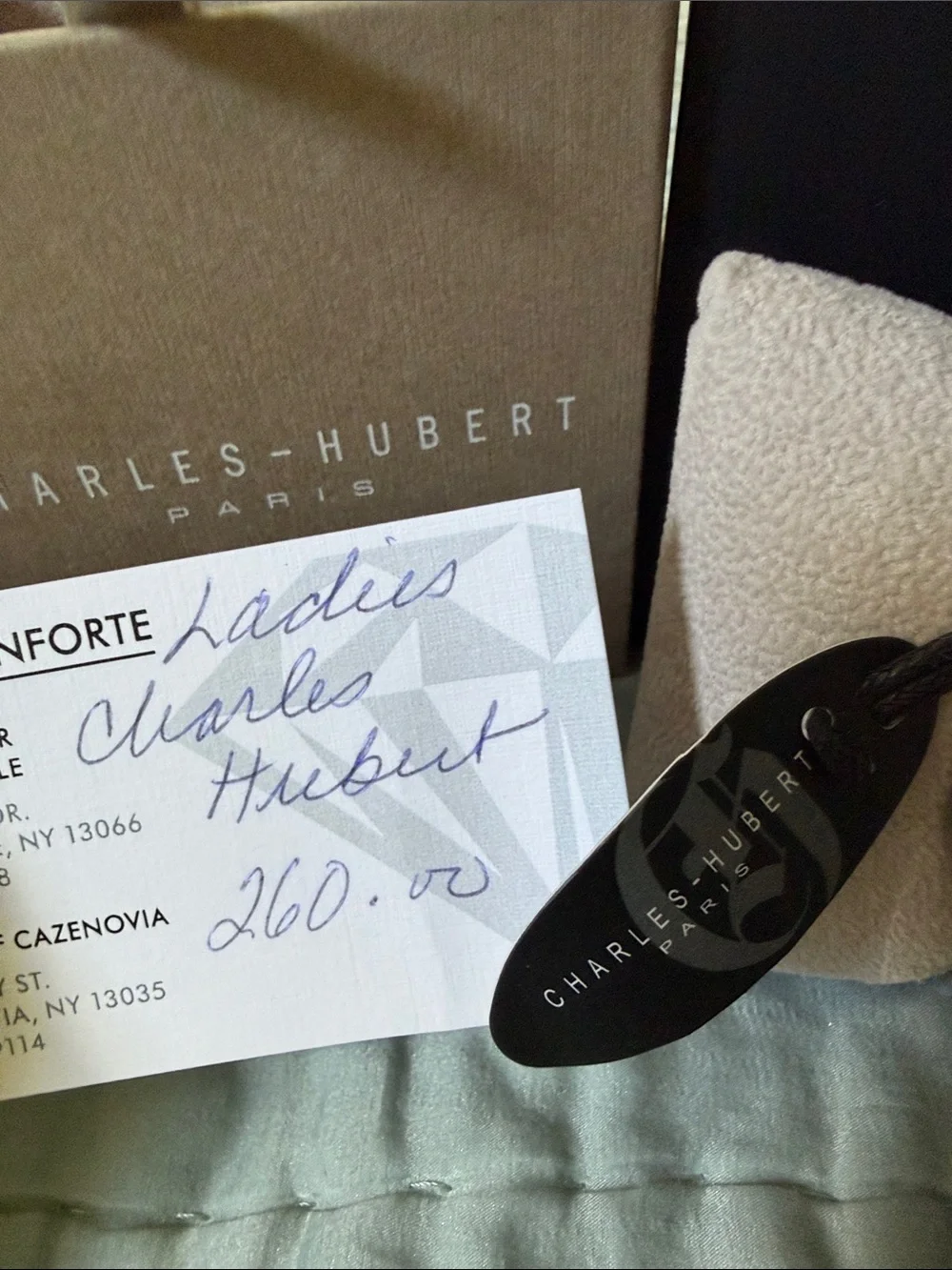 NEW WITH TAGS - Charles-Hubert Paris - Women's Silver Black Dial Bracelet Watch
